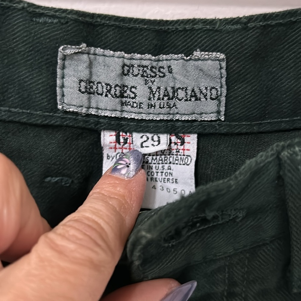 Vintage Guess Georges Marciano Green Twill Mom Jeans - Picture 3 of 6